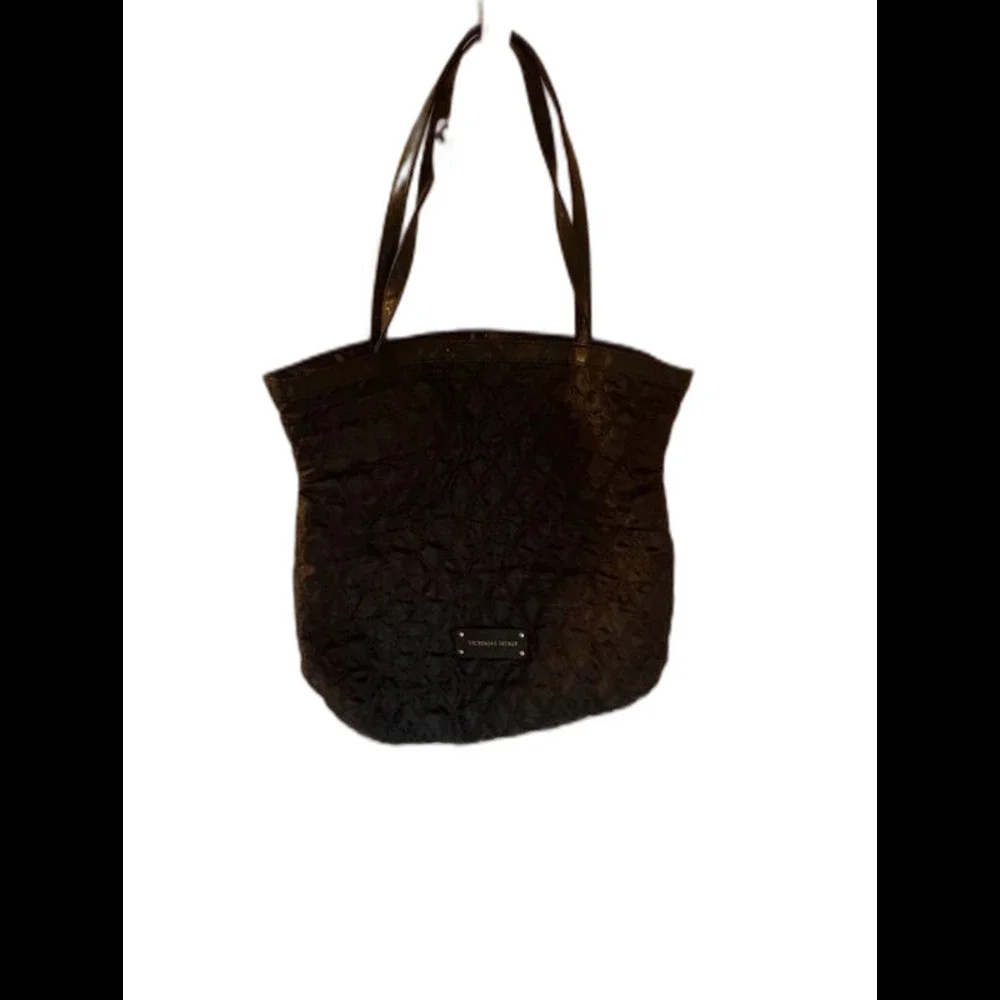 Victoria’s Secret Black Quilted Tote Bag purse